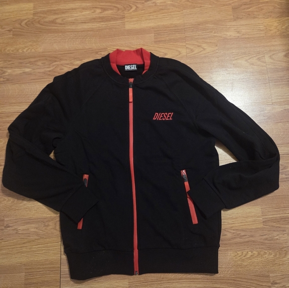 DIESEL Men's Jacket NWT L UMLT MAXX Red and Black Zip Up Casual Sweatshirt - Picture 3 of 12